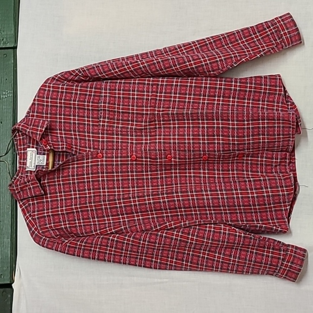1980s Gina Peters Tartan Plaid Cotton Flannel Shirt Women's Sz M